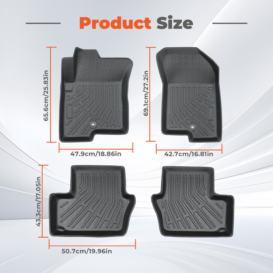 Floor Mats Replacement for Caliber 2007-2012 | 4Pcs Front and Rear, TPE Material, Black