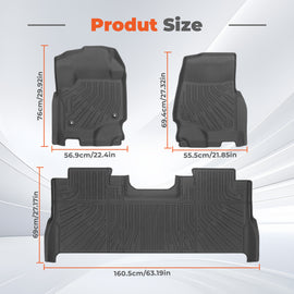 Fit For 2017-2024 Ford F-250/350/450/550 Super Duty Crew Cab TPE Floor Mats Liners