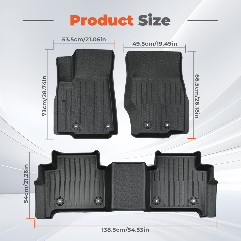 3PCS TPE All-Weather Floor Mats for 2022-2025 Jeep Grand Cherokee