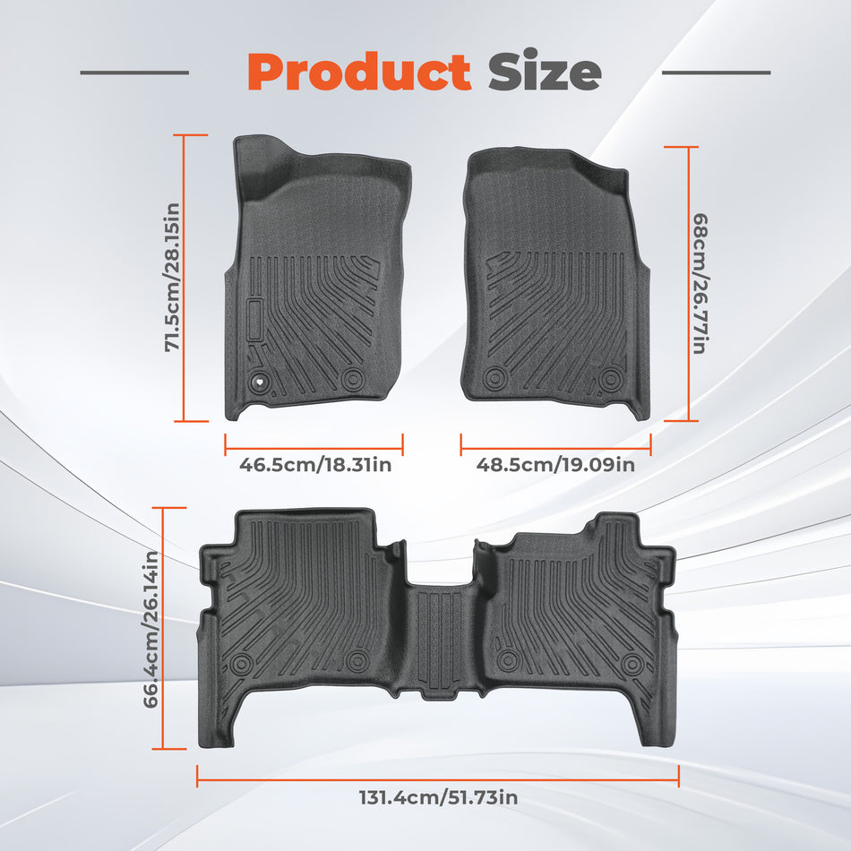 For 1996-2002 Toyota 4Runner TPE All-Weather Front & Rear Floor Mats Liners Set