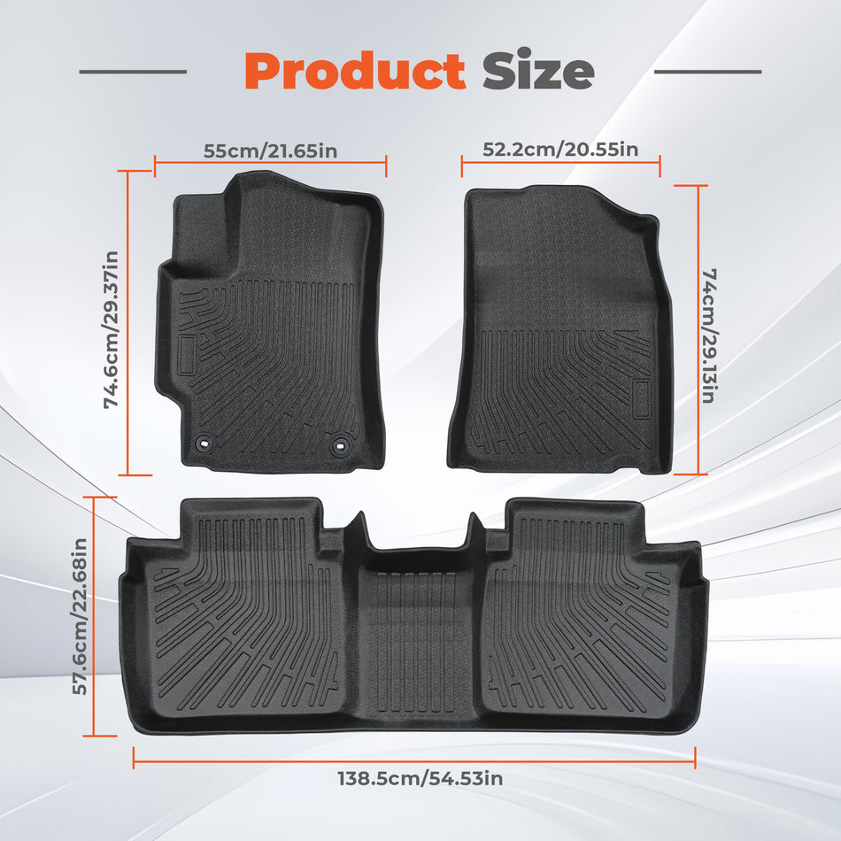 3PCS TPE All-Weather Floor Mats for 2007-2011 Toyota Camry