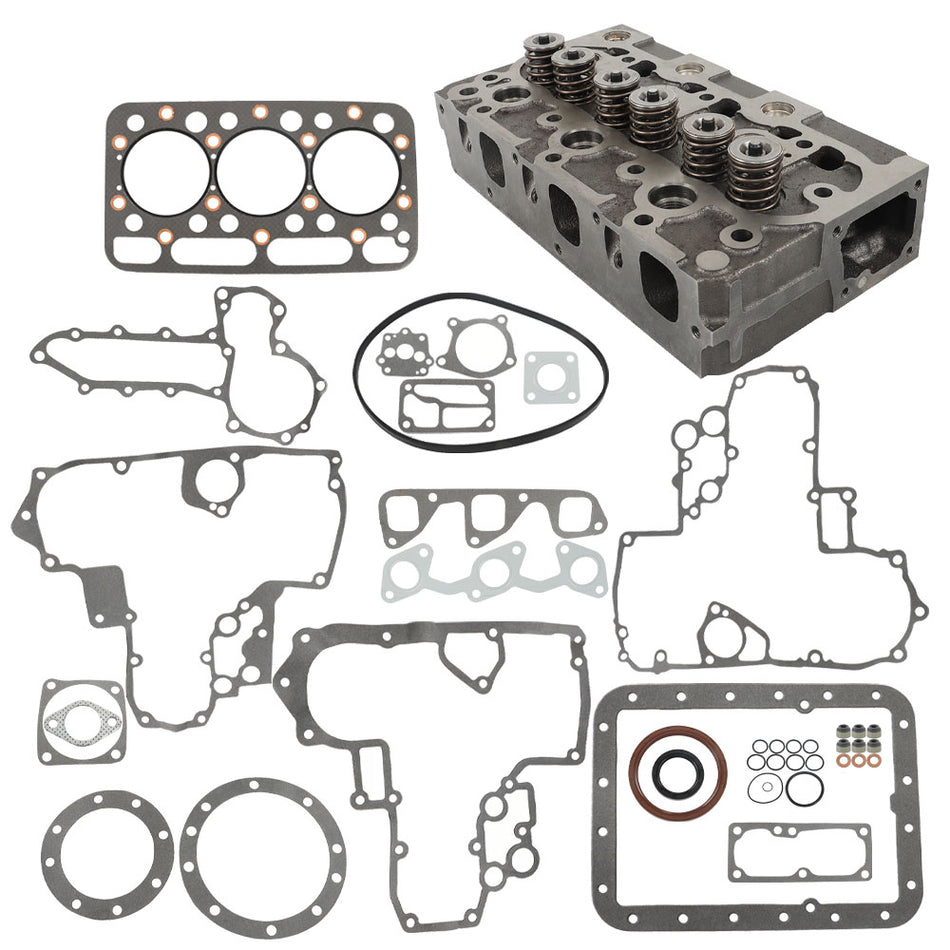 Complete Cylinder Head 1552103040 Replacement for Kubota D1402 KH91 L2550DT L2550F with Gaksets Set 1552103044