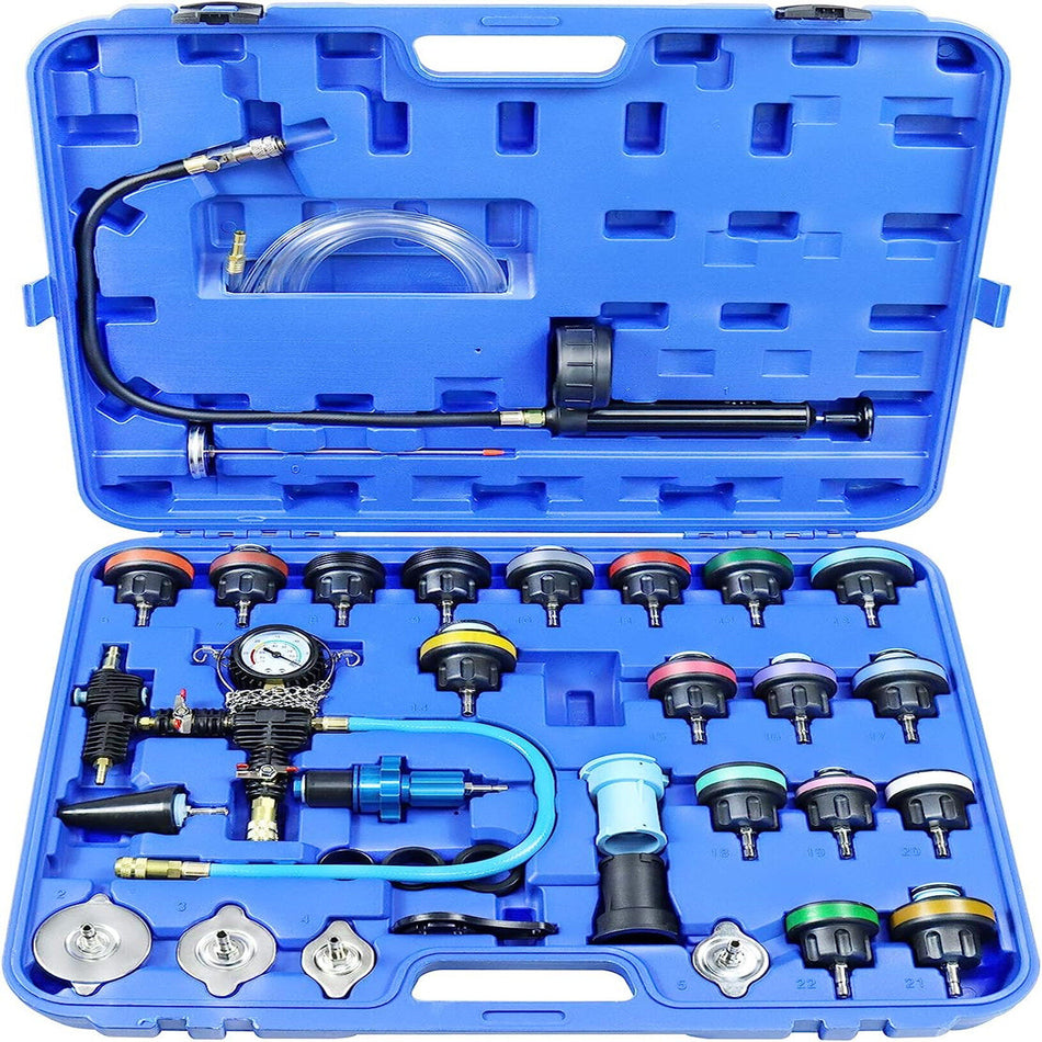 labwork 33Pcs Radiator Pressure Tester Vacuum Type System Kit