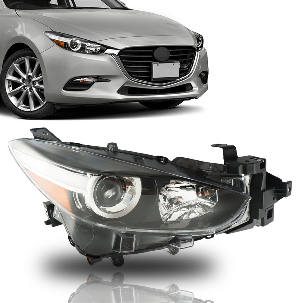 labwork Headlight Assembly Replacement for Mazda 3 2017-2018 Halogen Factory Headlight Right Set Passenger Side