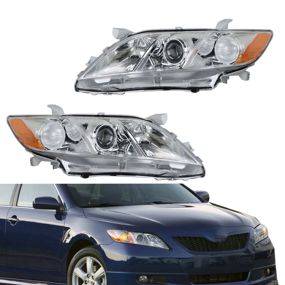 labwork Pair Headlights Headlamps For 2007-2009 Toyota Camry Projector Chrome
