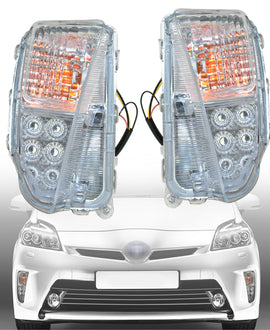 labwork DRL LED Fog Lights Assembly 8151147060 8152147060 Replacement for 2010-2015 Toyota Prius Clear Lens Left+Right Side (Passenger & Driver Side)