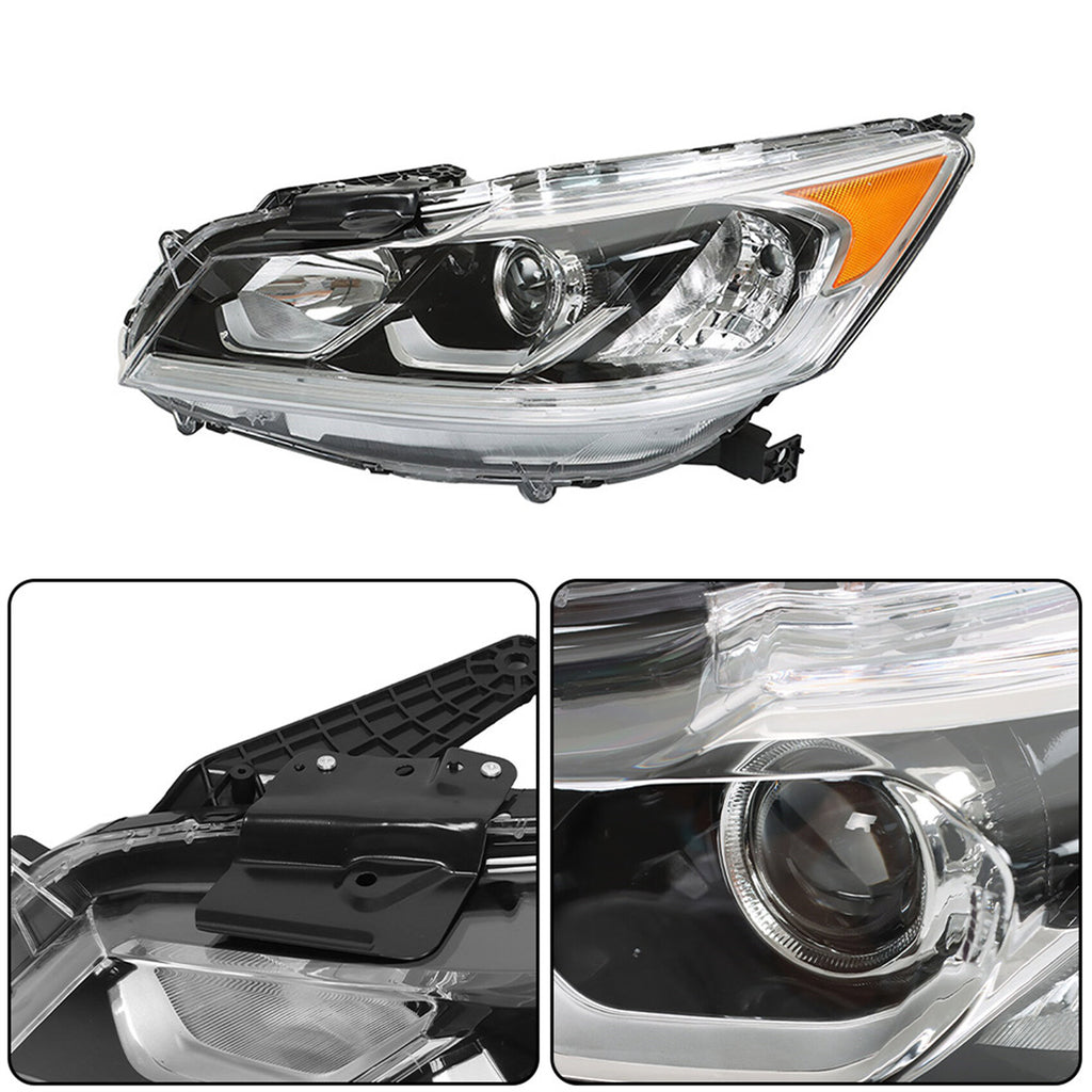 labwork Headlight Assembly Replacement for Accord LX 2016-2017 Headlight with DRL Set Driver Side