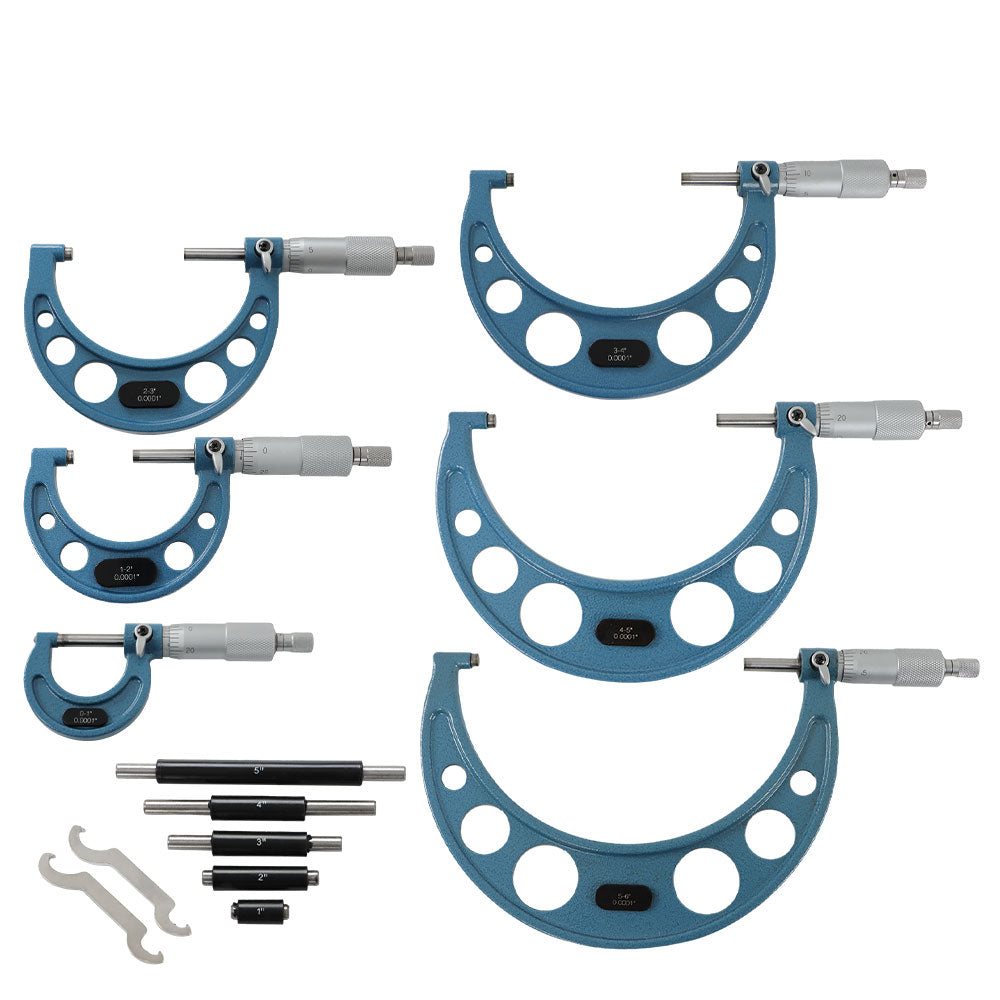 Labwork Precision Outside Micrometer 6 Pack 0-6" 0.0001" Carbide Standards Set