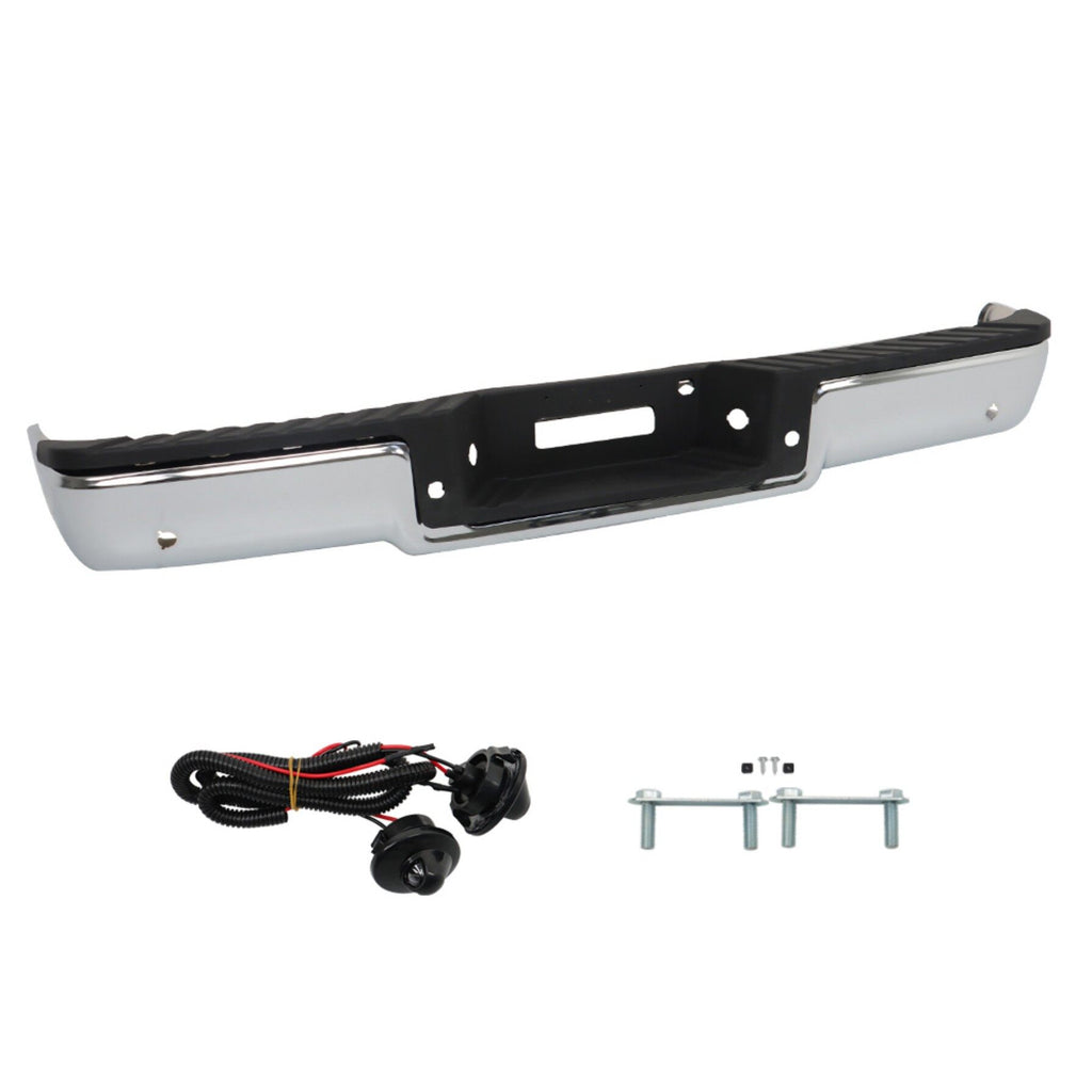 labwork Chrome Rear Bumper Assembly with Park Assist Sensor Holes Replacement for 2006-2008 F-150 8L3Z17906C FO1103138