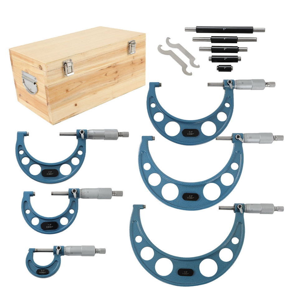 Labwork Precision Outside Micrometer 6 Pack 0-6" 0.0001" Carbide Standards Set