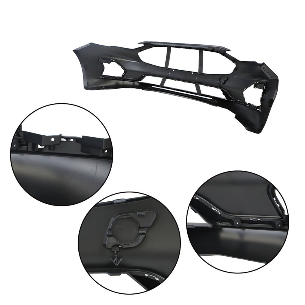 labwork Primed Front Bumper Cover with License Plate Hole Replacement for 2019-2020 Fusion
