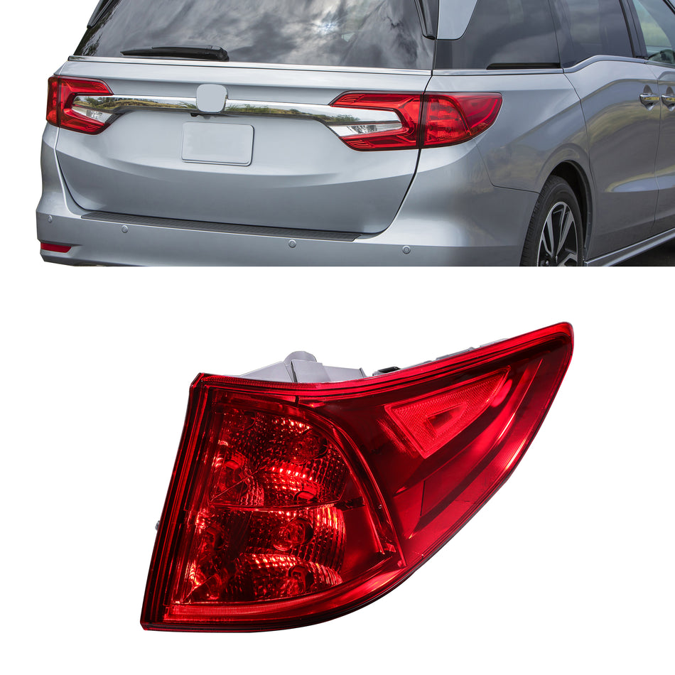labwork Tail Lamp Light Replacement for Honda Odyssey 2018-2023 Red Lens Passenger Side Halogen Brake Light Outer HO2805115