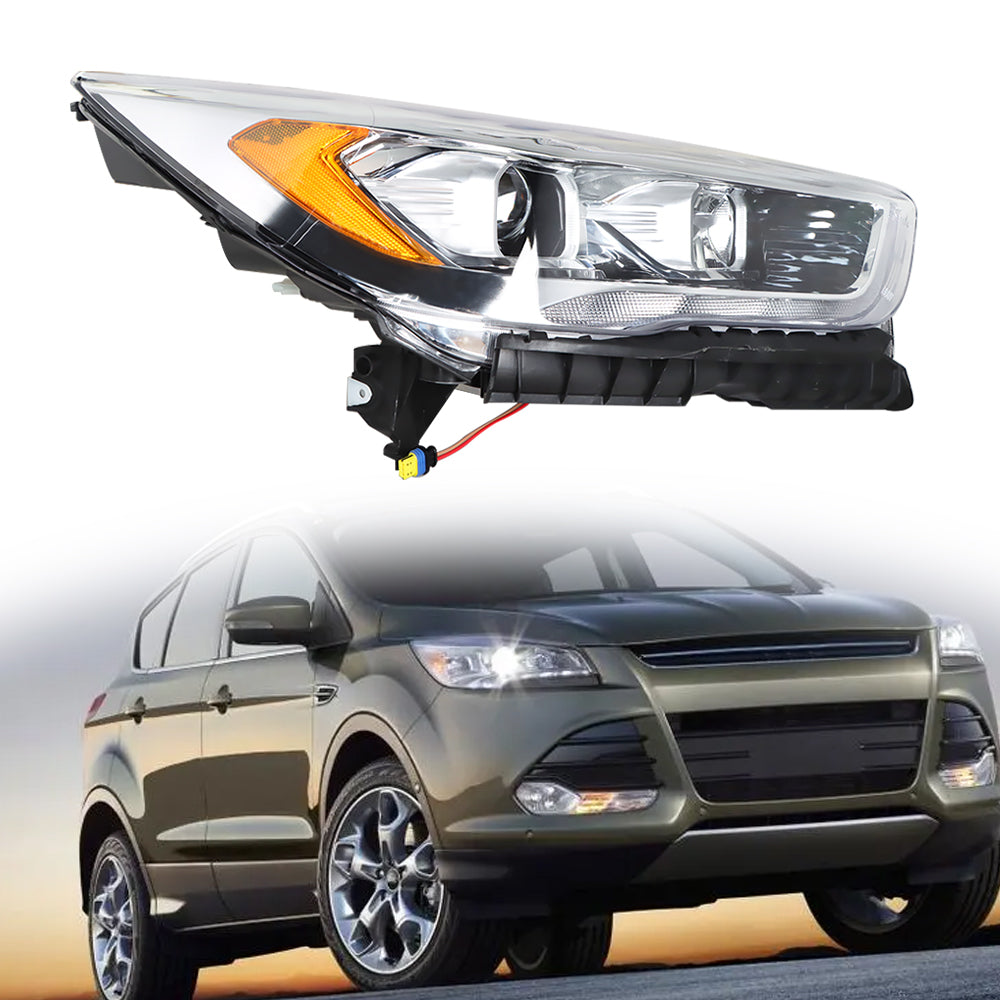 Labwork Passenger Right For 2017-2019 Ford Escape Clear HID W/LED DRL Chrome Headlight