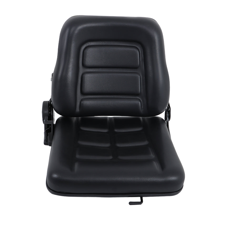 Universal Fold Down Forklift Seat with Adjustable Angle Back and Slide Replacement for Excavator Forklift Tractor Skid Loader Backhoe Dozer Telehandler Heavy Mechanical Seat
