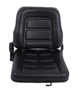 Universal Fold Down Forklift Seat with Adjustable Angle Back and Slide Replacement for Excavator Forklift Tractor Skid Loader Backhoe Dozer Telehandler Heavy Mechanical Seat