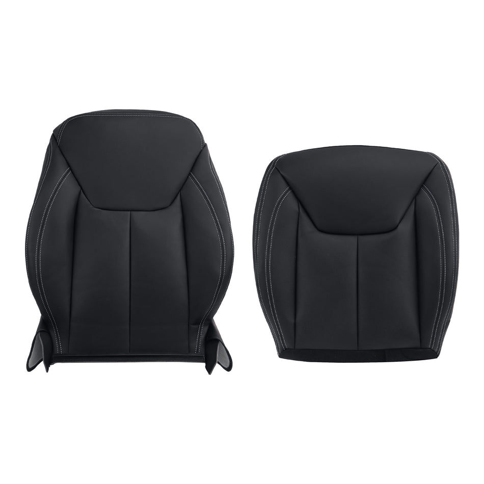2Pcs Seat Covers Bottom and Top Cover Black Passenger Side Replacement for W-ran-gler Sport Utility 2013-2017