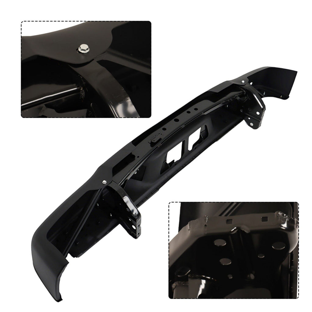 labwork Black Rear Step Bumper Replacement for 2007-2013 Toyota Tundra with Parking Aid Sensor Holes