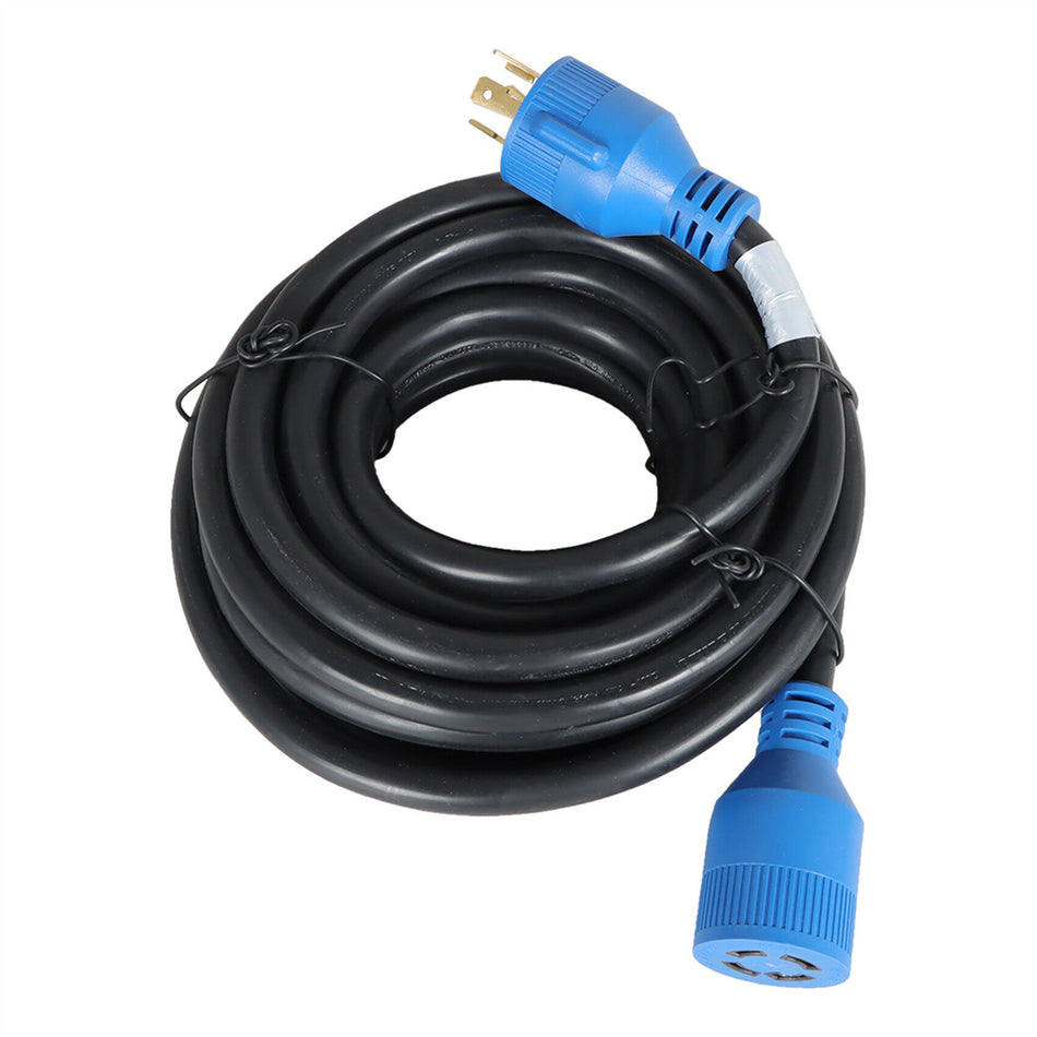 labwork 4 Prong 30 A 25FT Generator Extension Cord L14-30P to L14-30R 125/250V Up to 7500W 10 Gauge SJTW Generator Cord Blue Plug