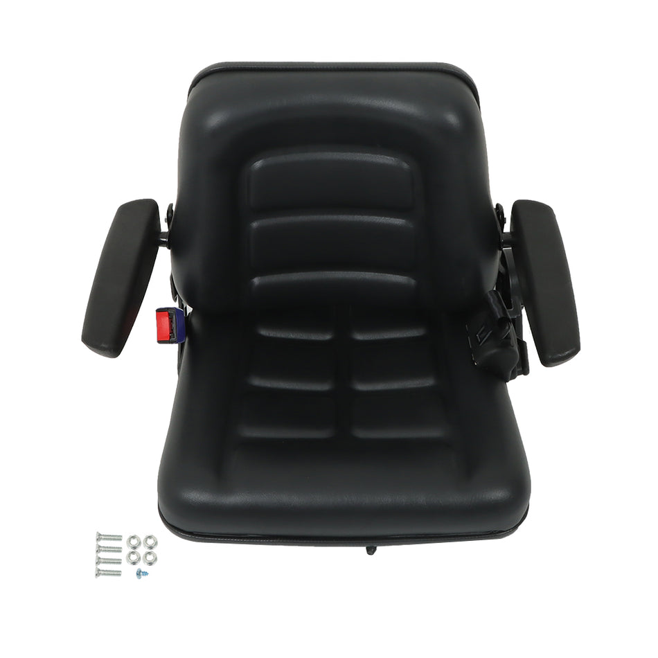 Universal Adjustable Forklift Seat Replacement for Excavator Forklift Tractor Skid Loader Backhoe Dozer Telehandler