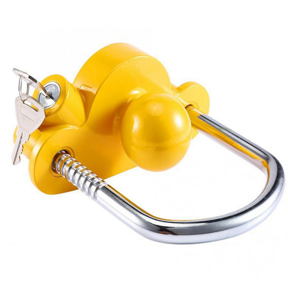 labwork Steel Ball and Ring Hitch Lock - Durable, Secure Trailer Hitch Lock Electro-Plated and Powder Coated Finish - Red