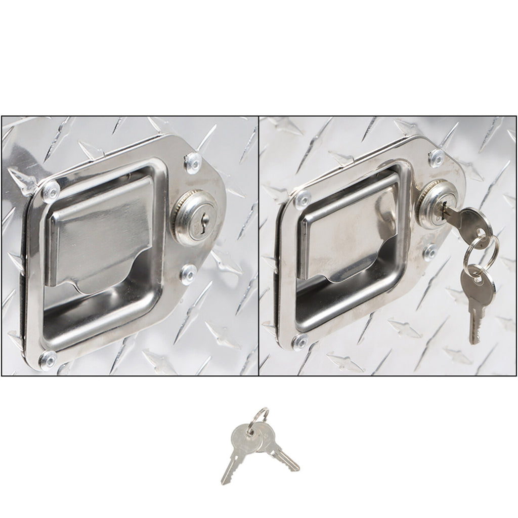 labwork 29 Inch Silver Aluminum Diamond Plate Tool Box Organizer With Lock Key
