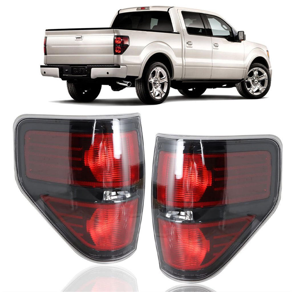 labwork Driver & Passenger Side Red Smoked Tail Lights Replacement for 2009-2014 Ford f150 F-150