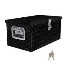 Load image into Gallery viewer, labwork 20 Inch Black Aluminum Diamond Plate Tool Box Organizer With Lock Key