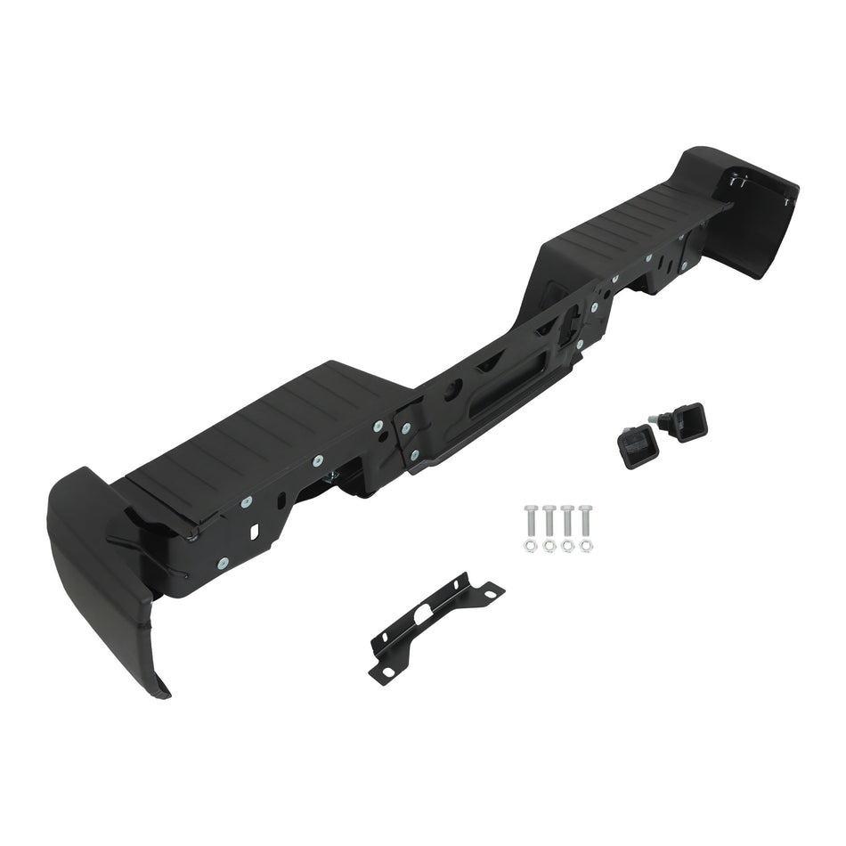 labwork Rear Step Bumper Black Replacement for 2017 2018 2019 F250 Super Duty with Parking Aid Sensor Holes FO1103196 Steel