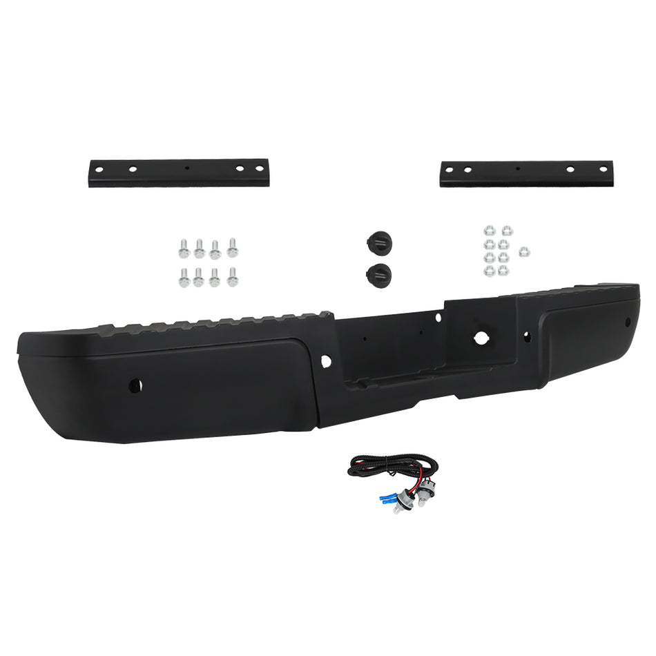 labwork Black Rear Step Bumper Assembly Replacement for F-250 2008 - 2016 with Park Assist Sensor Holes