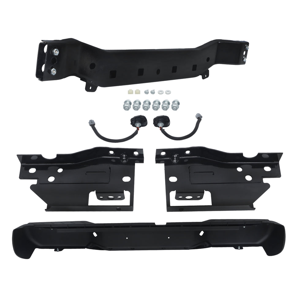 labwork Rear Step Bumper Black Steel Replacement for Frontier 2005-2019 without Park Assist Sensor Holes NI1103115