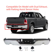 Load image into Gallery viewer, labwork Steel Chrome Rear Step Bumper Assembly Replacement for 2009-2018 Dodge Ram 1500 with Parking Aid Sensor Holes CH1103118