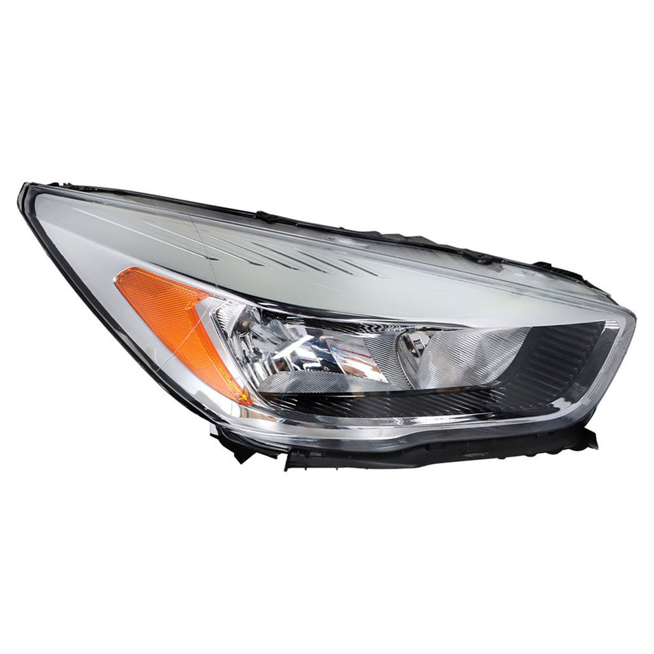 labwork Headlight Assembly Replacement for 2017-2019 Ford Escape Halogen w/o LED Chrome Headlamp Right Passenger Side FO2503349