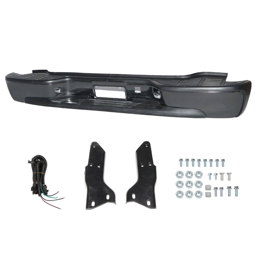 labwork Black Steel Rear Step Bumper Assembly Replacement for 2000-2006 Chevy Tahoe Suburban GMC Yukon GM1101115