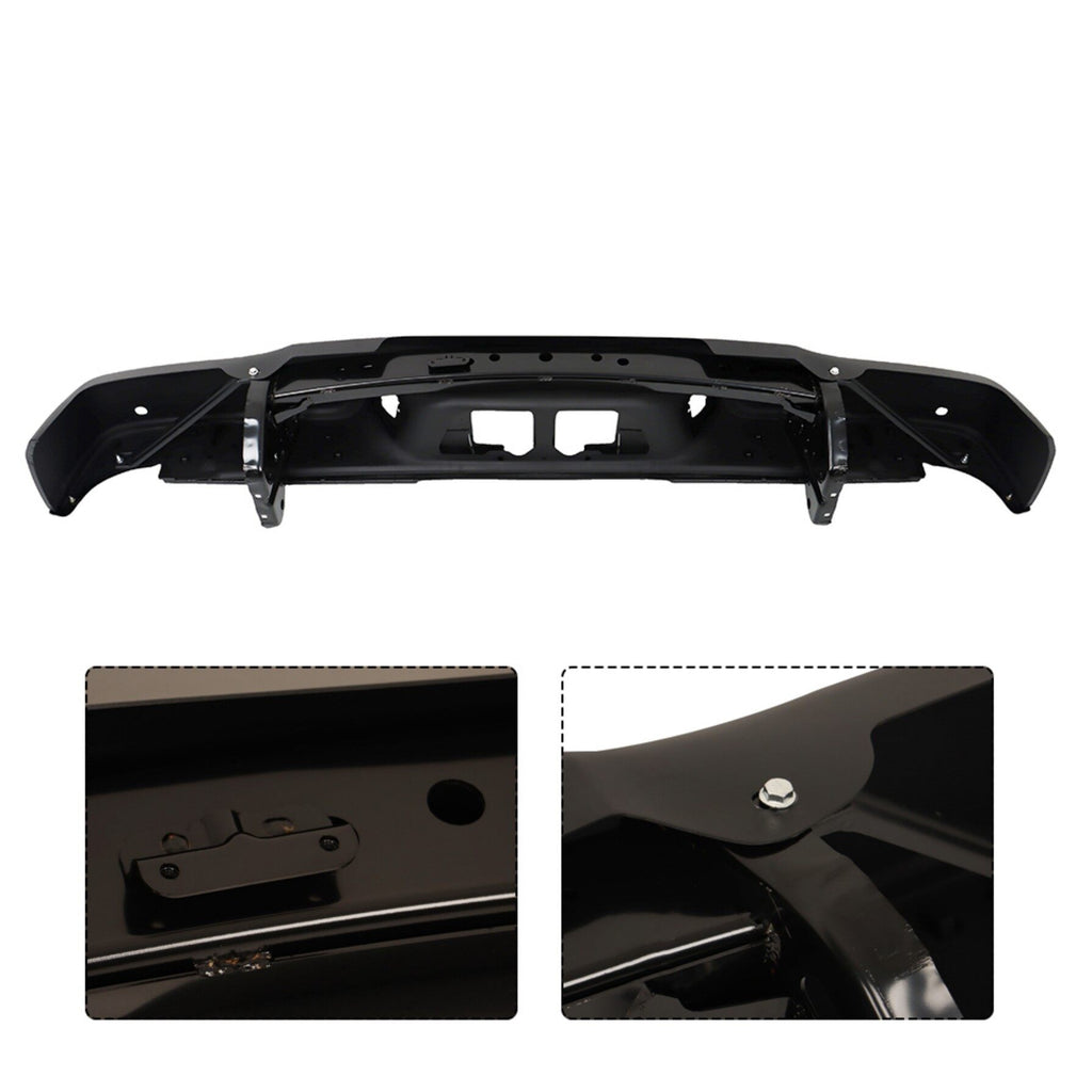labwork Black Rear Step Bumper Replacement for 2007-2013 Toyota Tundra with Parking Aid Sensor Holes