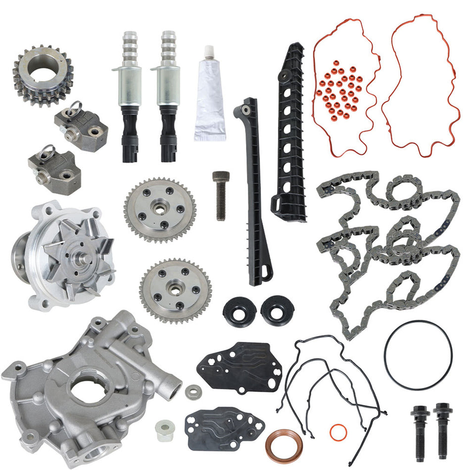 labwork Timing Chain Kit Oil +Water Pump Phasers VVT Valves For 5.4L Ford Lincoln Triton