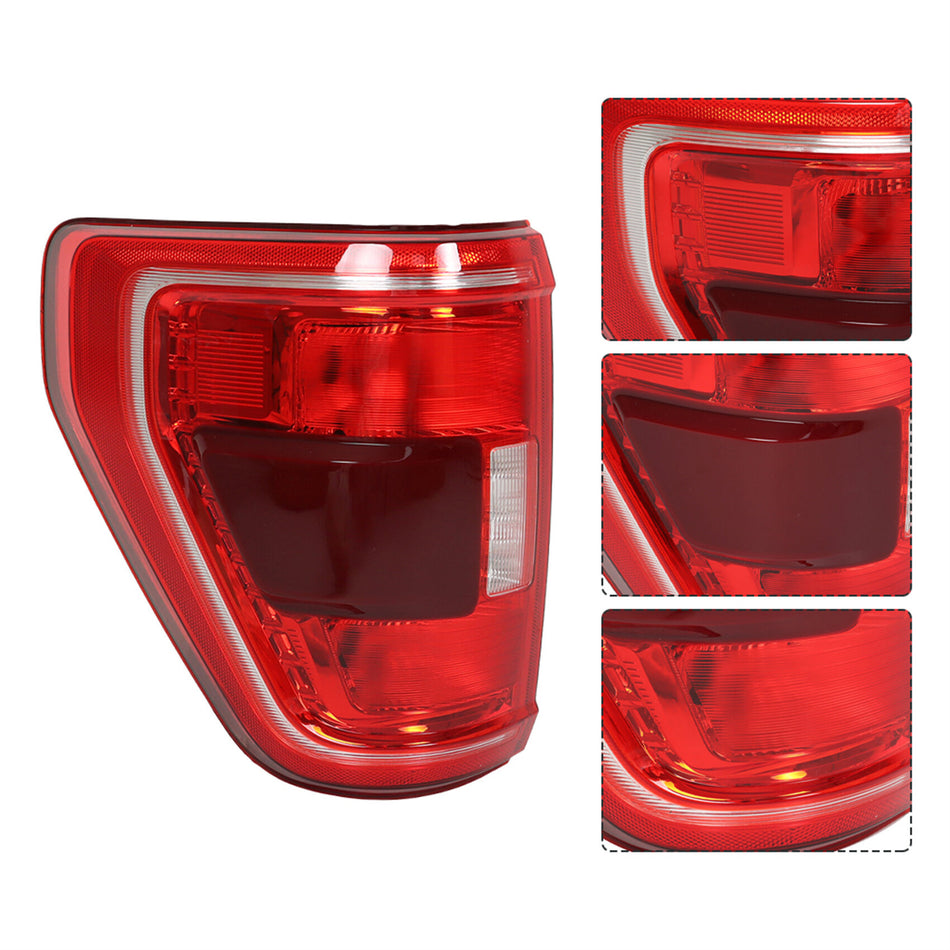 labwork Driver Side LED Tail Light Replacement for 2021-2023 Ford F150 XLT Incandescent w/Blind Spot Red Lens