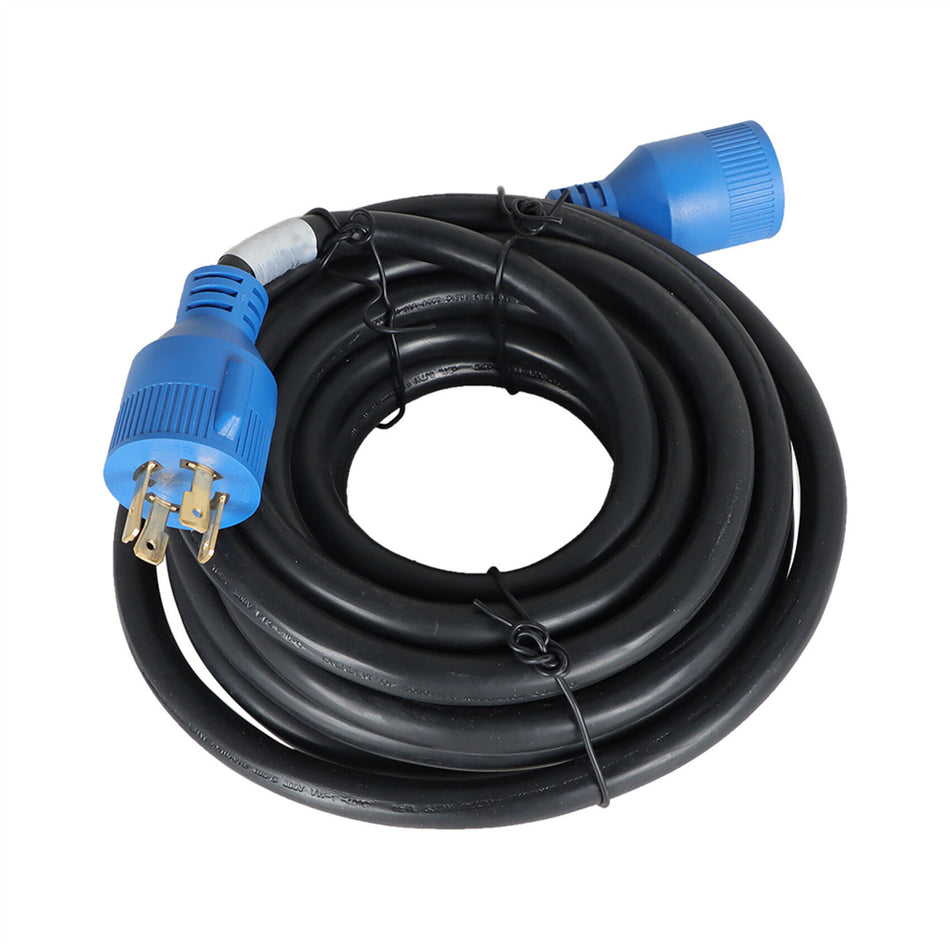 labwork 4 Prong 30 A 25FT Generator Extension Cord L14-30P to L14-30R 125/250V Up to 7500W 10 Gauge SJTW Generator Cord Blue Plug