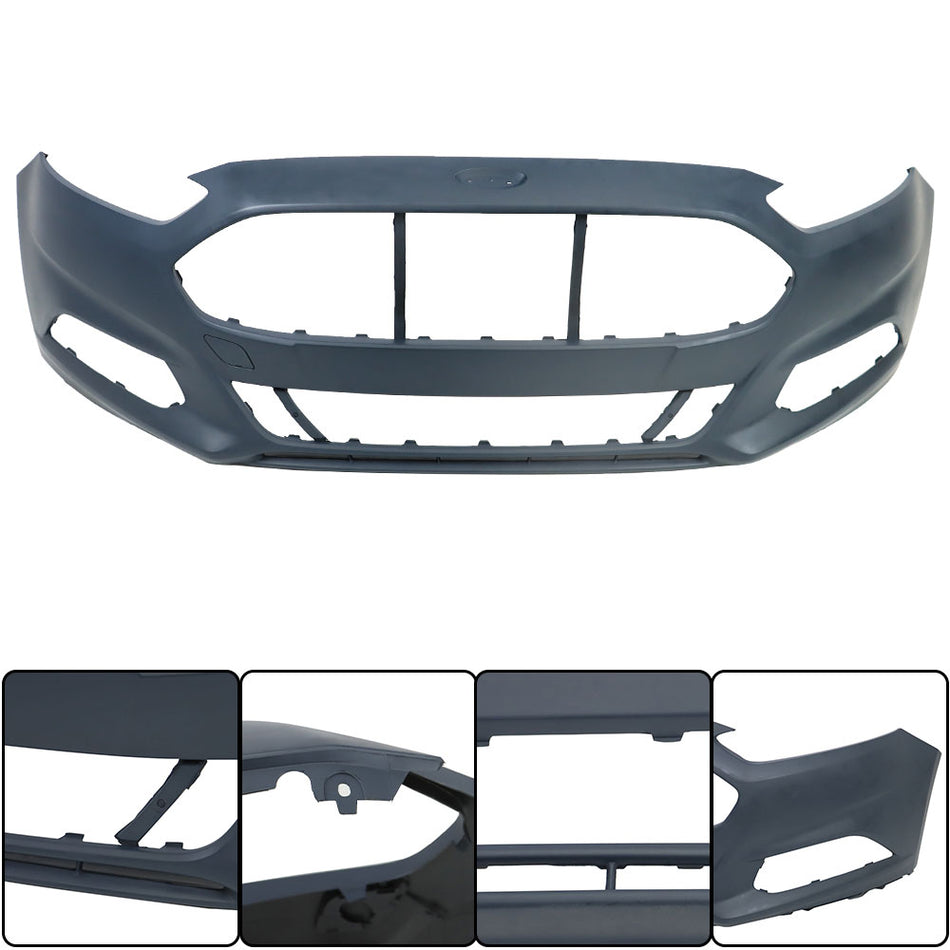 labwork Primered Front Bumper Cover Fascia Replacement for Fusion 2013-2016 without Park Assist Sensor Holes