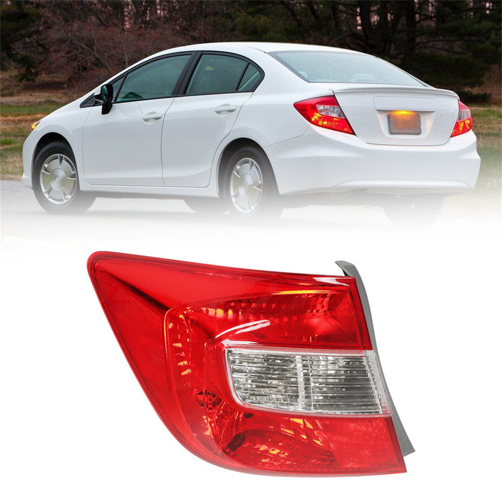 labwork Left Driver Side Tail Light Assembly Replacement for 2012 Honda Civic Sedan Rear Brake Lamp 33550-TR0-A01 HO2800180