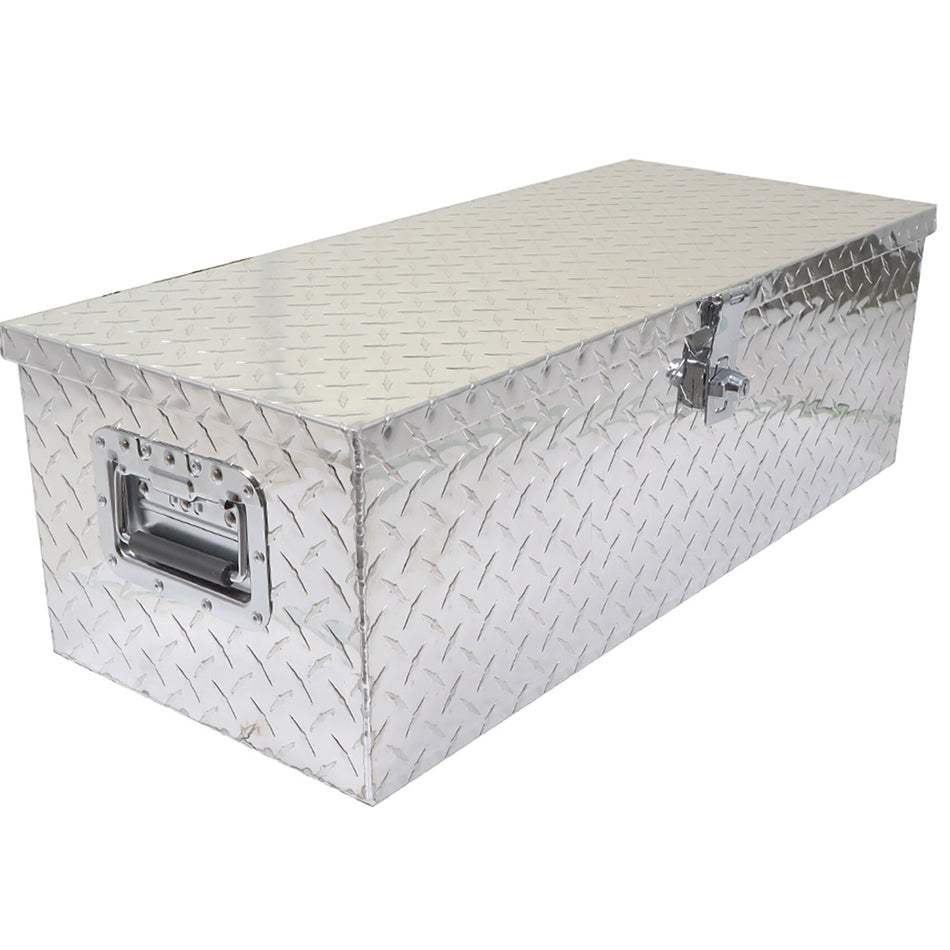 labwork 20 Inch Heavy Duty Silver Diamond Plate Tool Box with Side Handle and Lock Keys