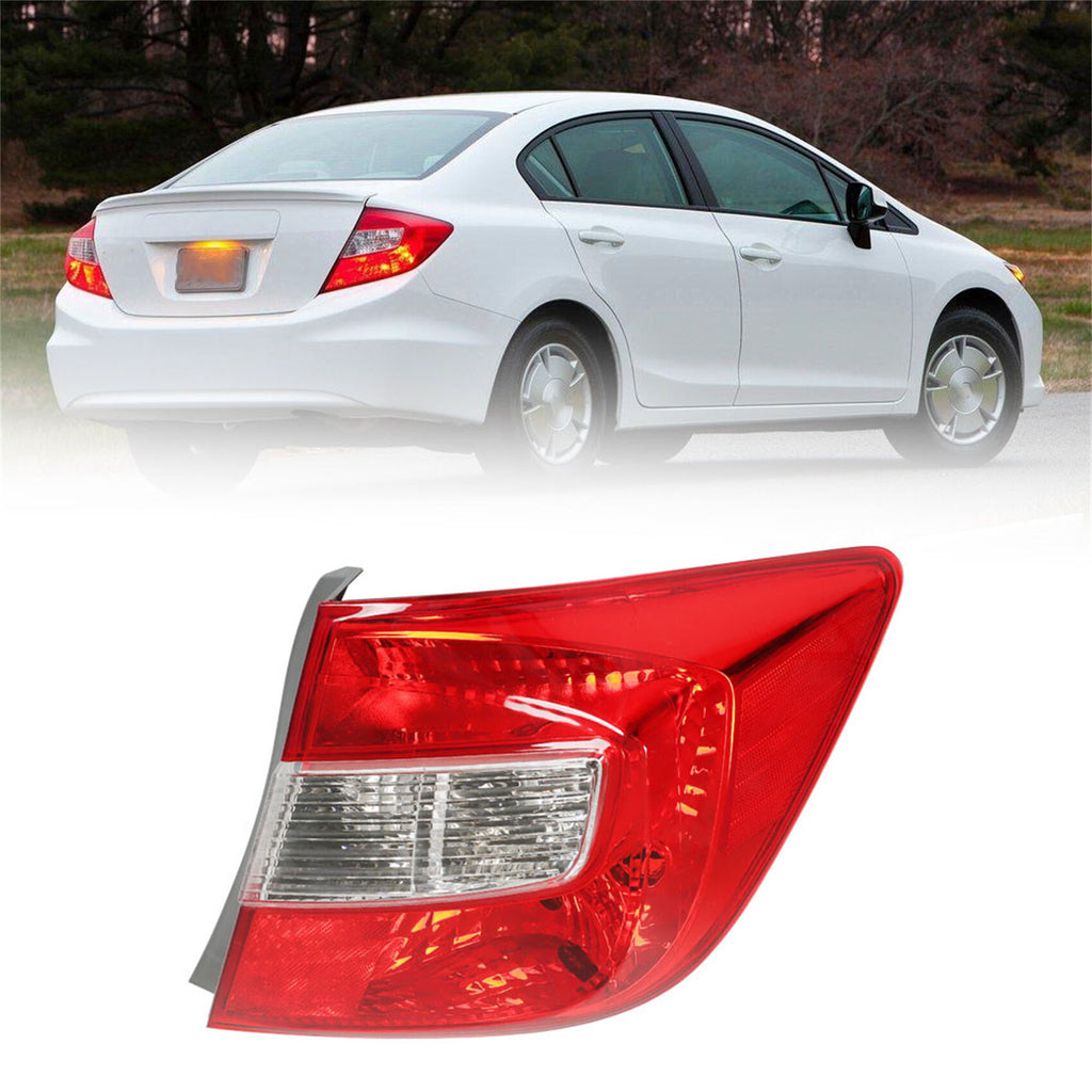 labwork Right Passenger Side Tail Light Assembly Replacement for 2012 Honda Civic Sedan Tail Light Rear Brake Lamp 33500-TR0-A01 HO2801180