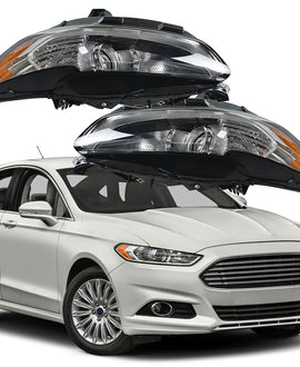 Left+Right Headlights For 2013 2014 2015 2016 Ford Fusion Lights Lamps Pair Set