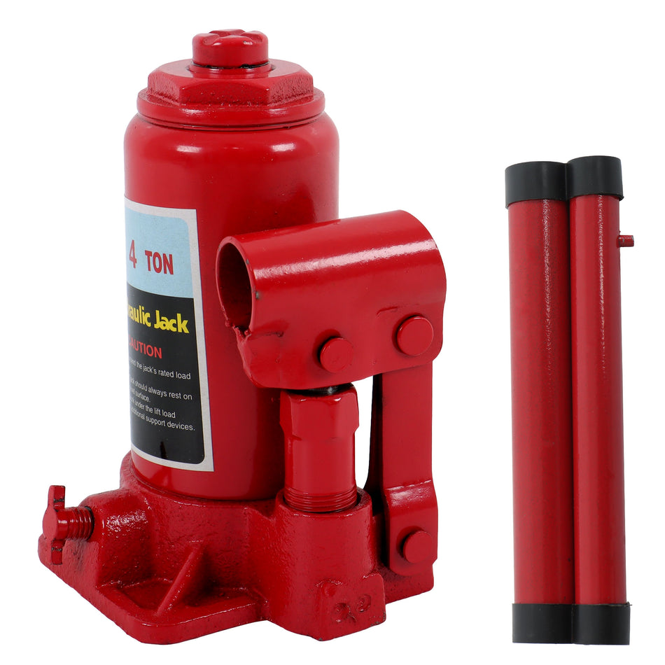 labwork 4 Ton Welded Hydraulic Car Bottle Jack for Auto Repair and House Lift Red