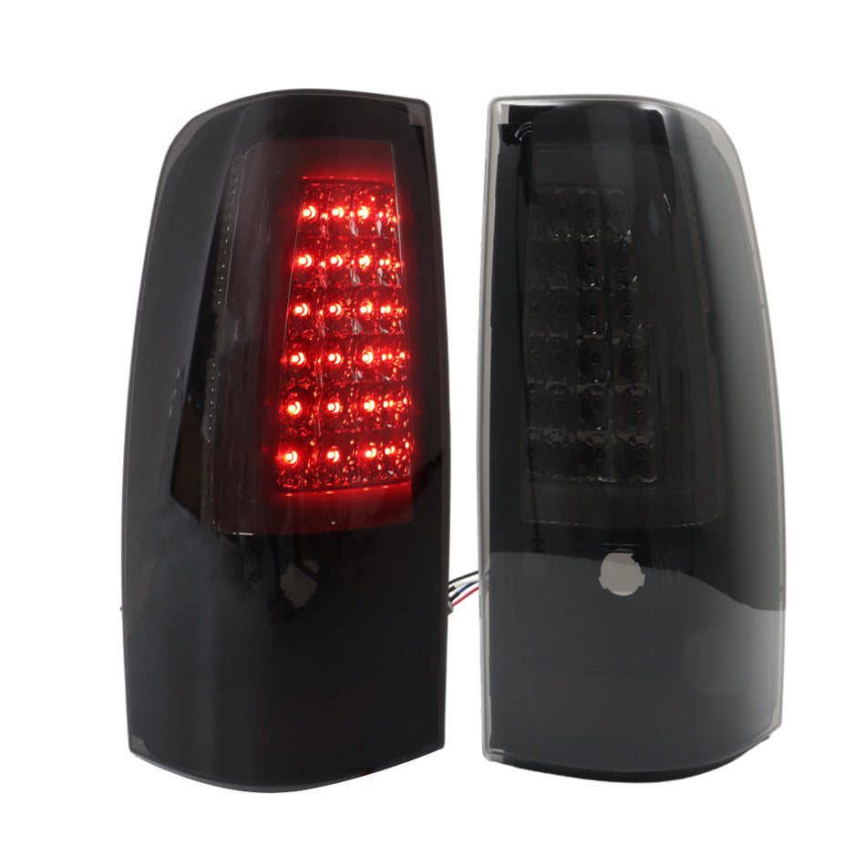 1 Pair Tail Light Black Housing Smoked Driver and Passenger Side Replacement for Silverado 2003-2006