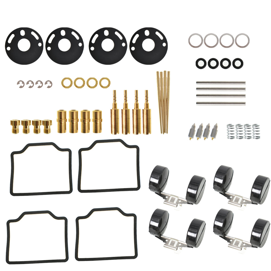 4 x Carburetor Rebuild Repair Kit & Float For CB750 CB 750 K4 69-76