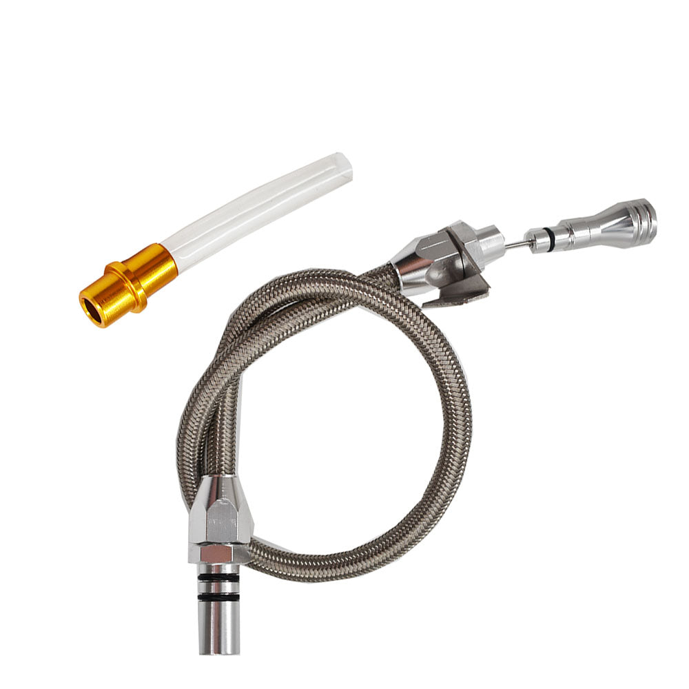UOIENRT Transmission Dipstick Stainless Braided Hose Replacement for Chevy GM TH350 TH-400 700R4 Tranny SBC BBC Trans