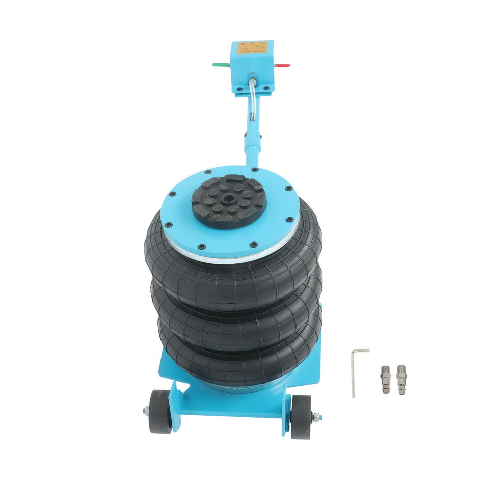 labwork Triple Bag Air Jack 3 Ton Pneumatic Lift with Long Handle and Six Steel Pipes, 5.9-15.7 in