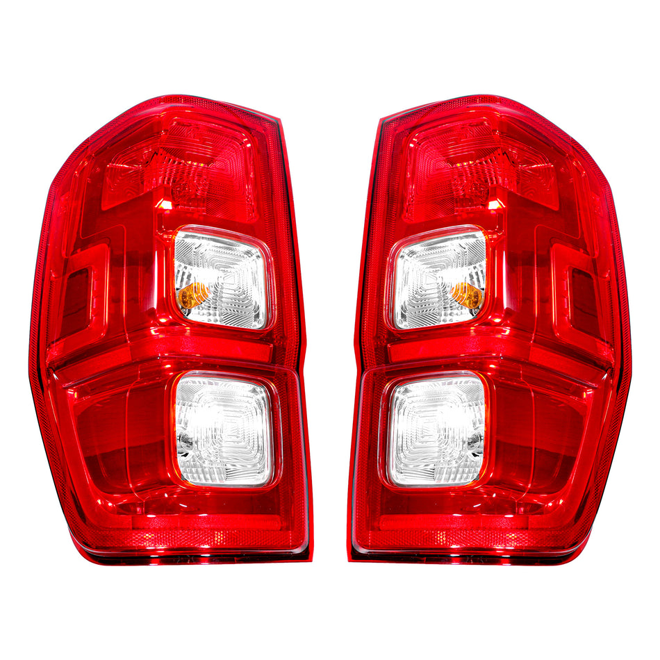 Driver and Passenger Side Outer Tail Light Brake Lamp Replacement for Ranger 2019-2022 Red Lens Chrome Housing KB3Z13405F KB3Z13404F