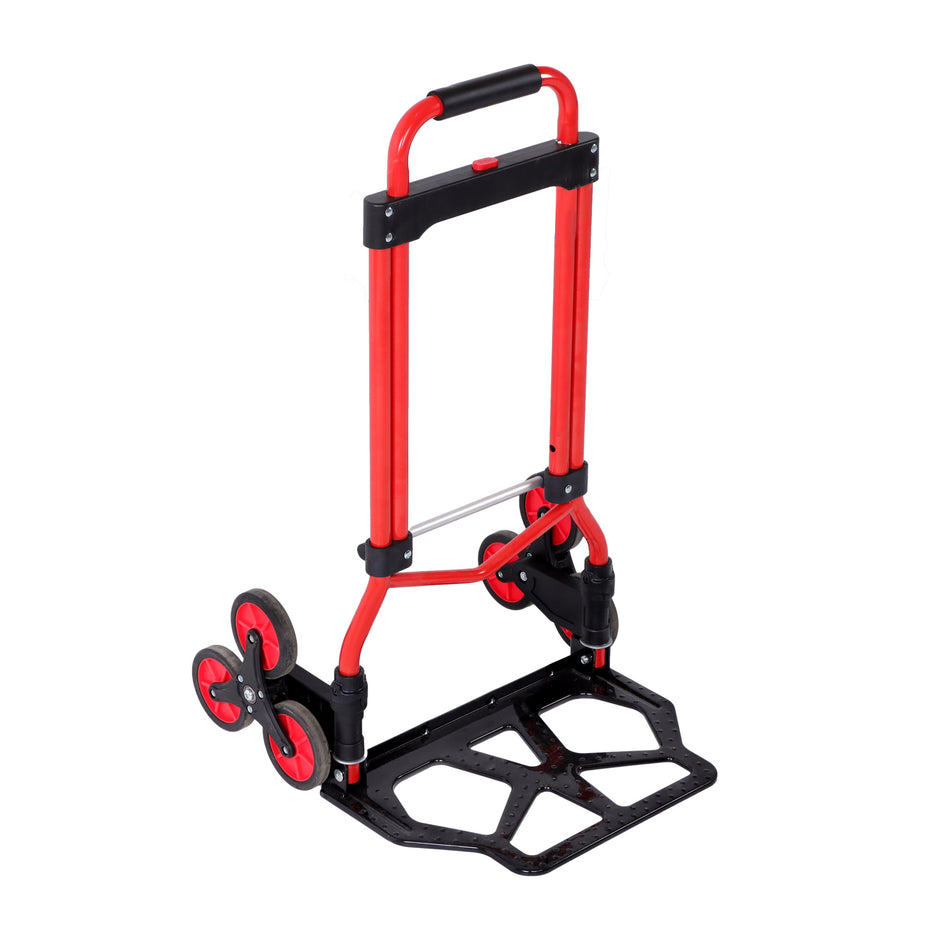 Folding Stair Trolley Carbon Steel Load 330lbs 4" Wheels Height Range