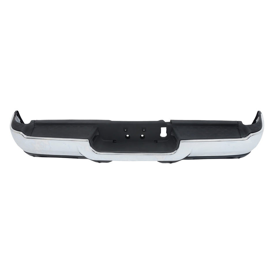 labwork Chrome Rear Step Bumper Assembly with Park Assist Sensor Holes with Fog Lamp Hole Steel Replacement for R-a-m 2500 2019-2024 Replacement for R-a-m 3500 2019-2024